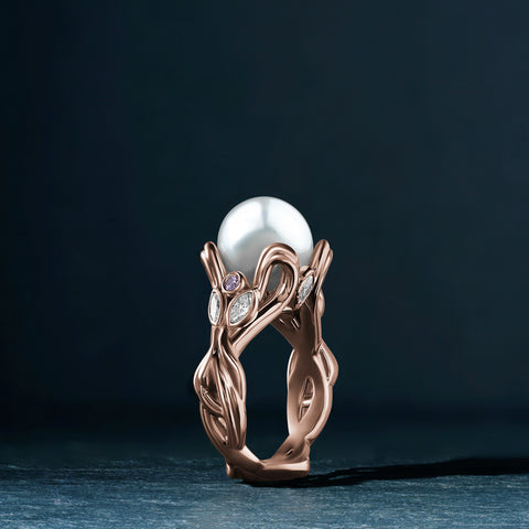18K Pink Gold South Sea Pearl Ring