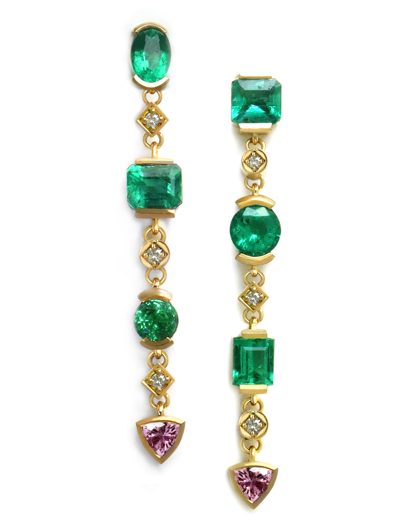 Emerald Earrings in 18K