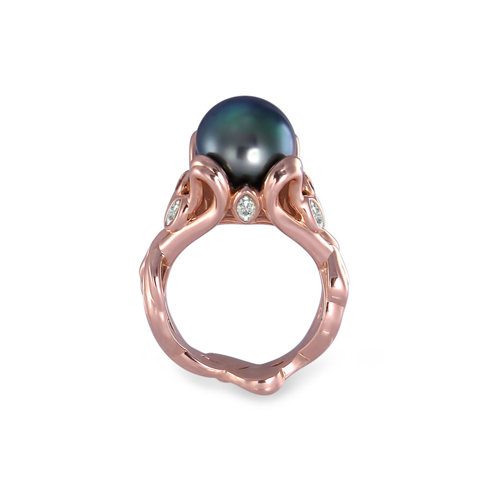 Black pearl ring rose gold online