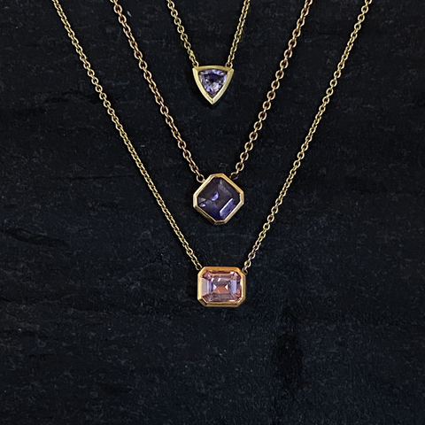 18K Baby Rose Sapphire Layering Necklace