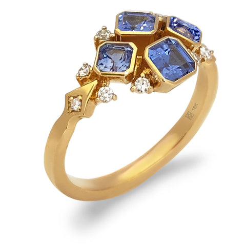 18K Sapphire Constellation Ring