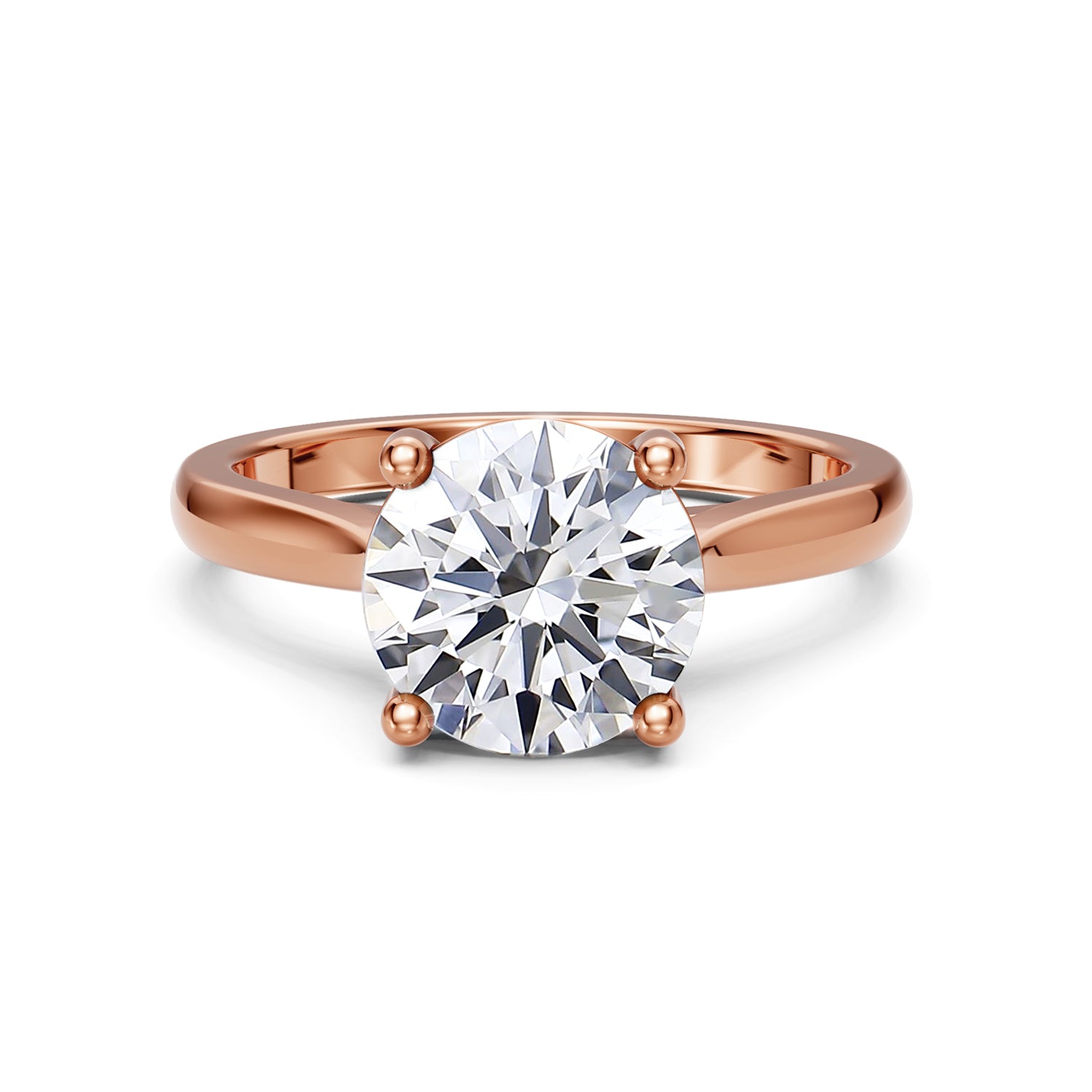Stunning Pink or Rose Gold Engagement Ring with Diamond or Gemstone with a rown of small damonds on the band. Made in Montreal. Contemporary and Classic Design. Perfect for a Millennial Brides /  Marriage Montréal Bague haut de gamme Bijoux Montréal.