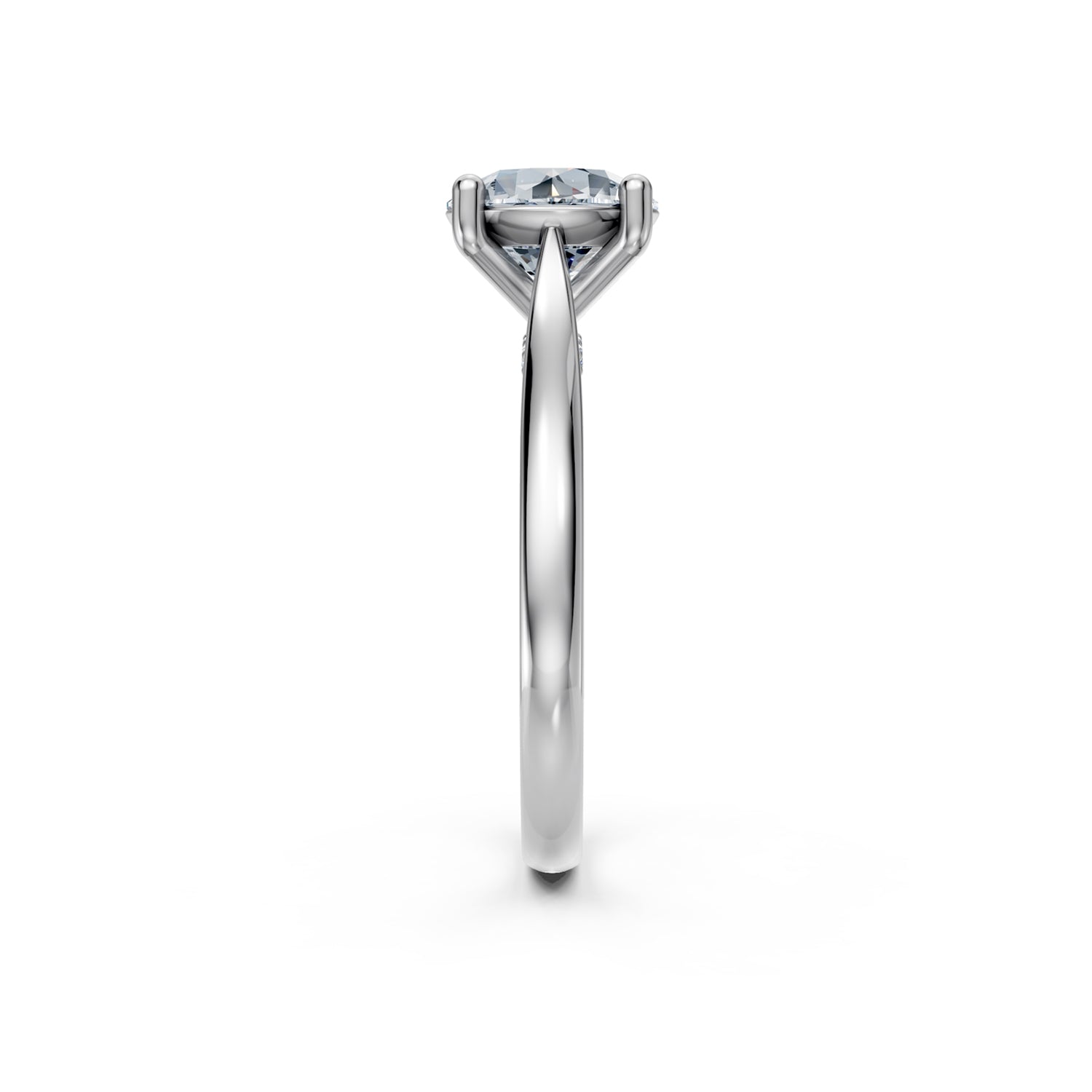 Stunning Platinum or White Gold Engagement Ring with Diamond or Gemstone with a rown of small damonds on the band. Made in Montreal. Contemporary and Classic Design. Perfect for a Millennial Brides /  Marriage Montréal Bague haut de gamme Bijoux Montréal.