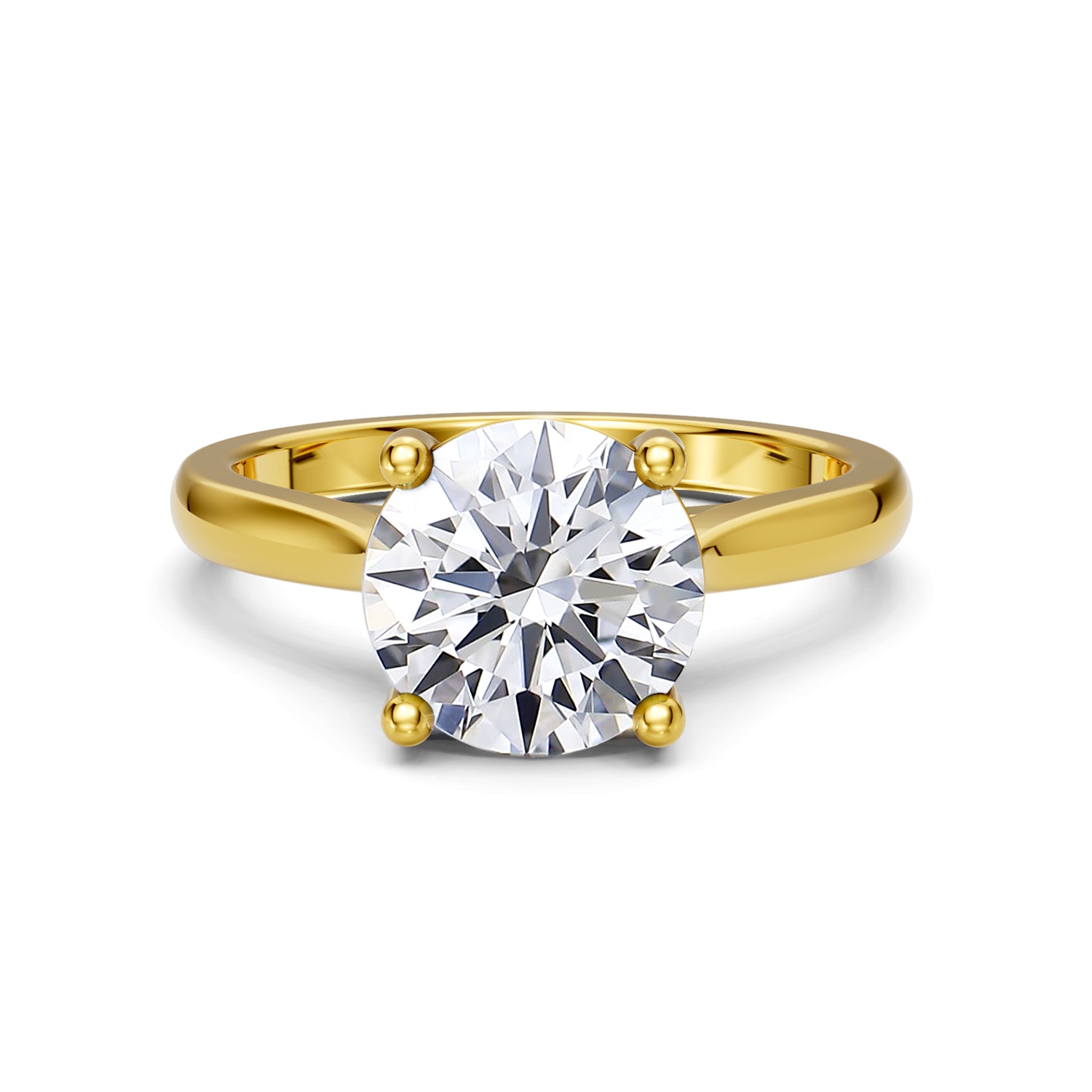 Stunning Yellow Gold Engagement Ring with Diamond or Gemstone with a rown of small damonds on the band. Made in Montreal. Contemporary and Classic Design. Perfect for a Millennial Brides /  Marriage Montréal Bague haut de gamme Bijoux Montréal.