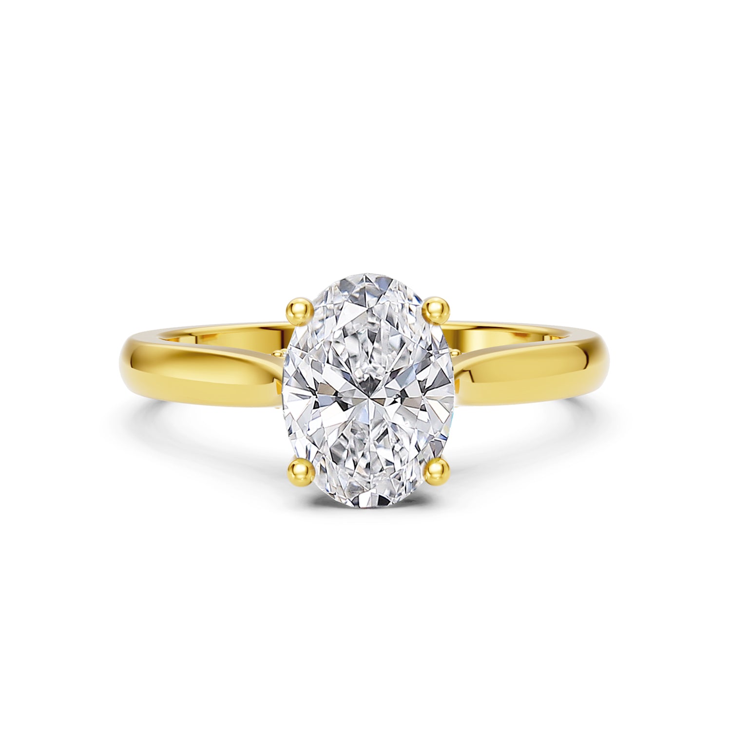 Stunning Yellow Gold Engagement Ring with Oval Diamond or Gemstone with a row of small damonds on the band. Made in Montreal. Contemporary and Classic Design. Perfect for a Millennial Brides /  Marriage Montréal Bague haut de gamme Bijoux Montréal.