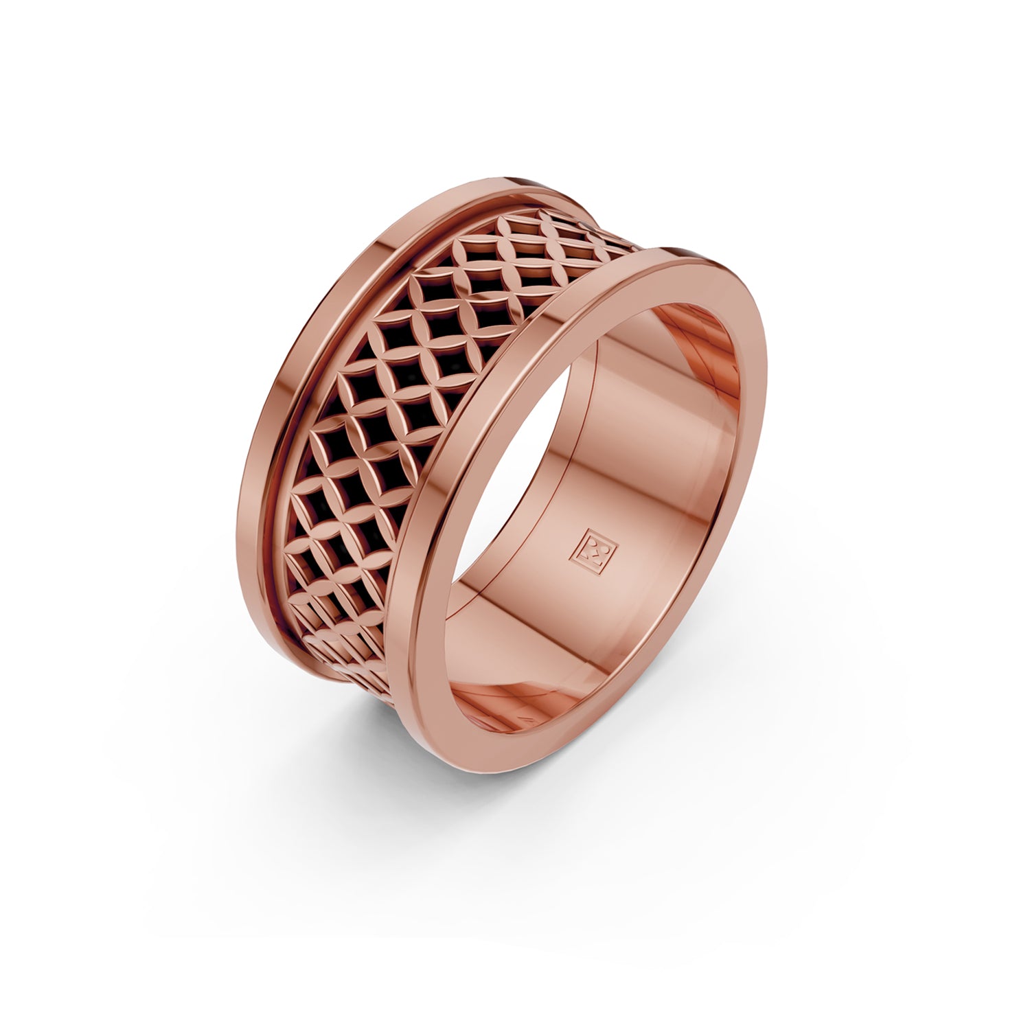 Modern, timeless, luxury designer wedding band in pink gold. Unisex design for men, women and LBGTQ members. Made in Canada. Alliance en or fabriquée à Montreal. Par K8.