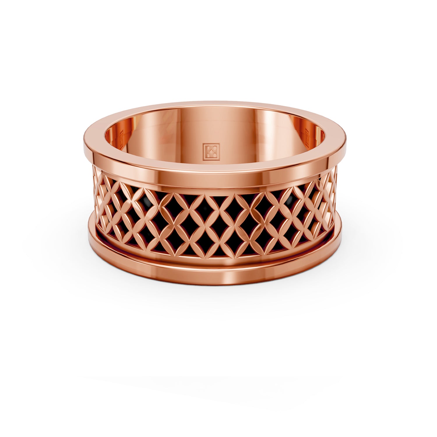 Modern, timeless, luxury designer wedding band in rose gold. Unisex design for men, women and LBGTQ members. Made in Canada. Alliance en or fabriquée à Montreal. Par K8.