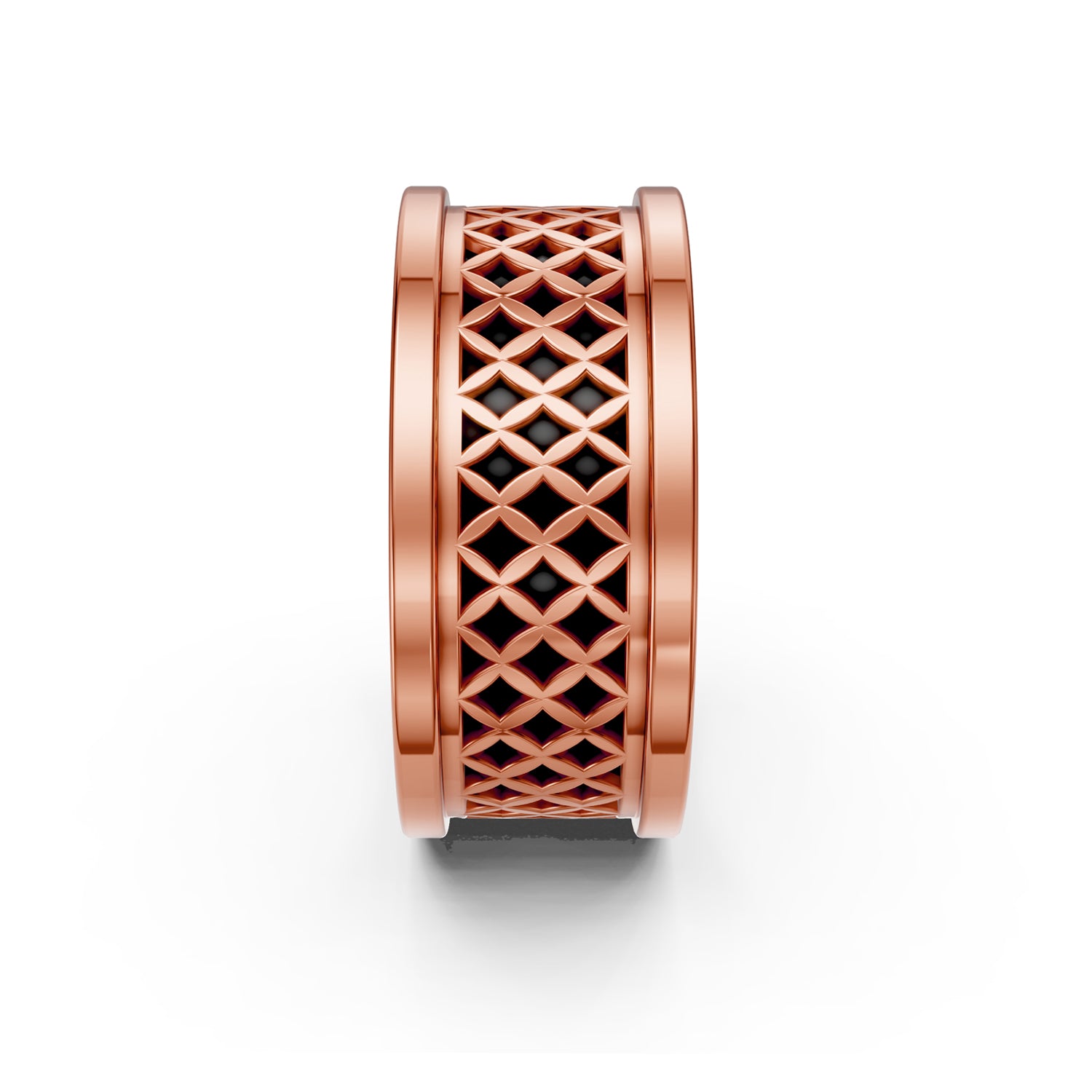 Modern, timeless, luxury designer wedding band in rose gold. Unisex design for men, women and LBGTQ members. Made in Canada. Alliance en or fabriquée à Montreal. Par K8.