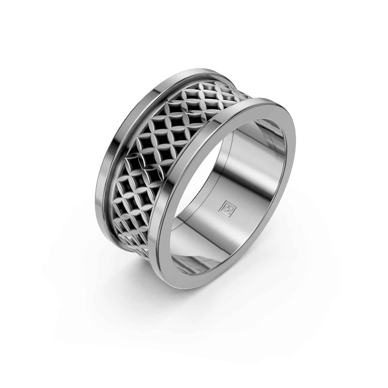 Modern, timeless, luxury designer wedding band inplatinum. Unisex design for men, women and LBGTQ members. Made in Canada. Alliance en or fabriquée à Montreal. Par K8.