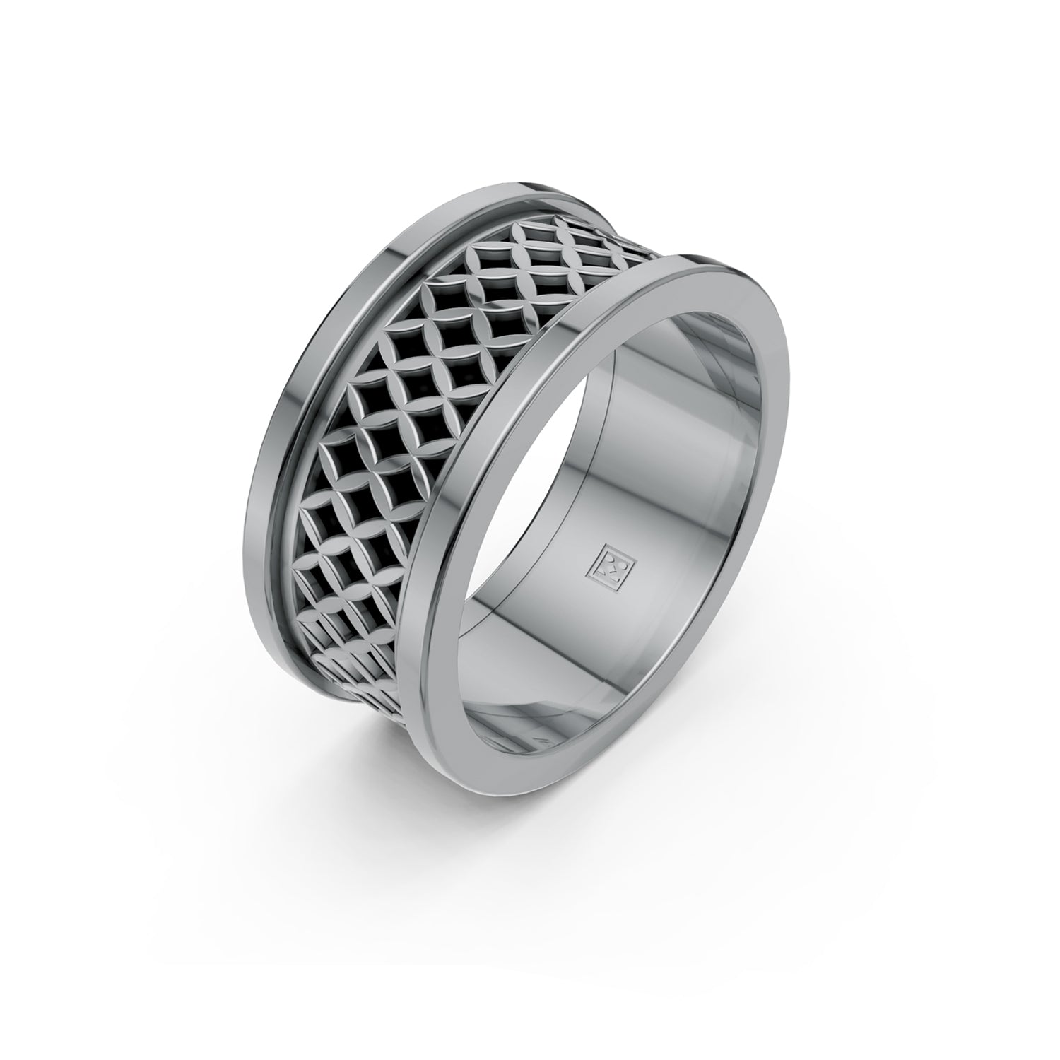 Modern, timeless, luxury designer wedding band in white gold. Unisex design for men, women and LBGTQ members. Made in Canada. Alliance en or fabriquée à Montreal. Par K8.