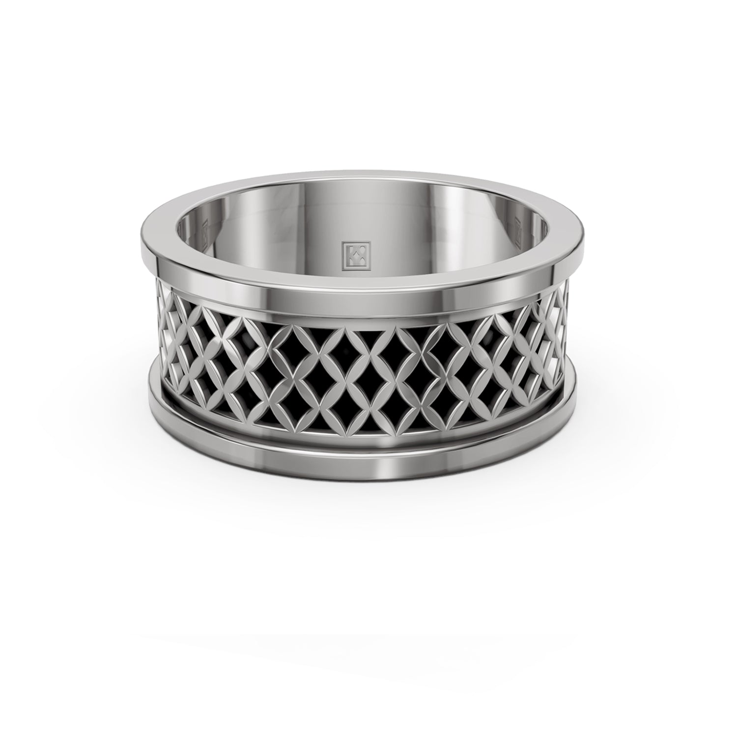 Modern, timeless, luxury designer wedding band in white gold. Unisex design for men, women and LBGTQ members. Made in Canada. Alliance en or fabriquée à Montreal. Par K8.