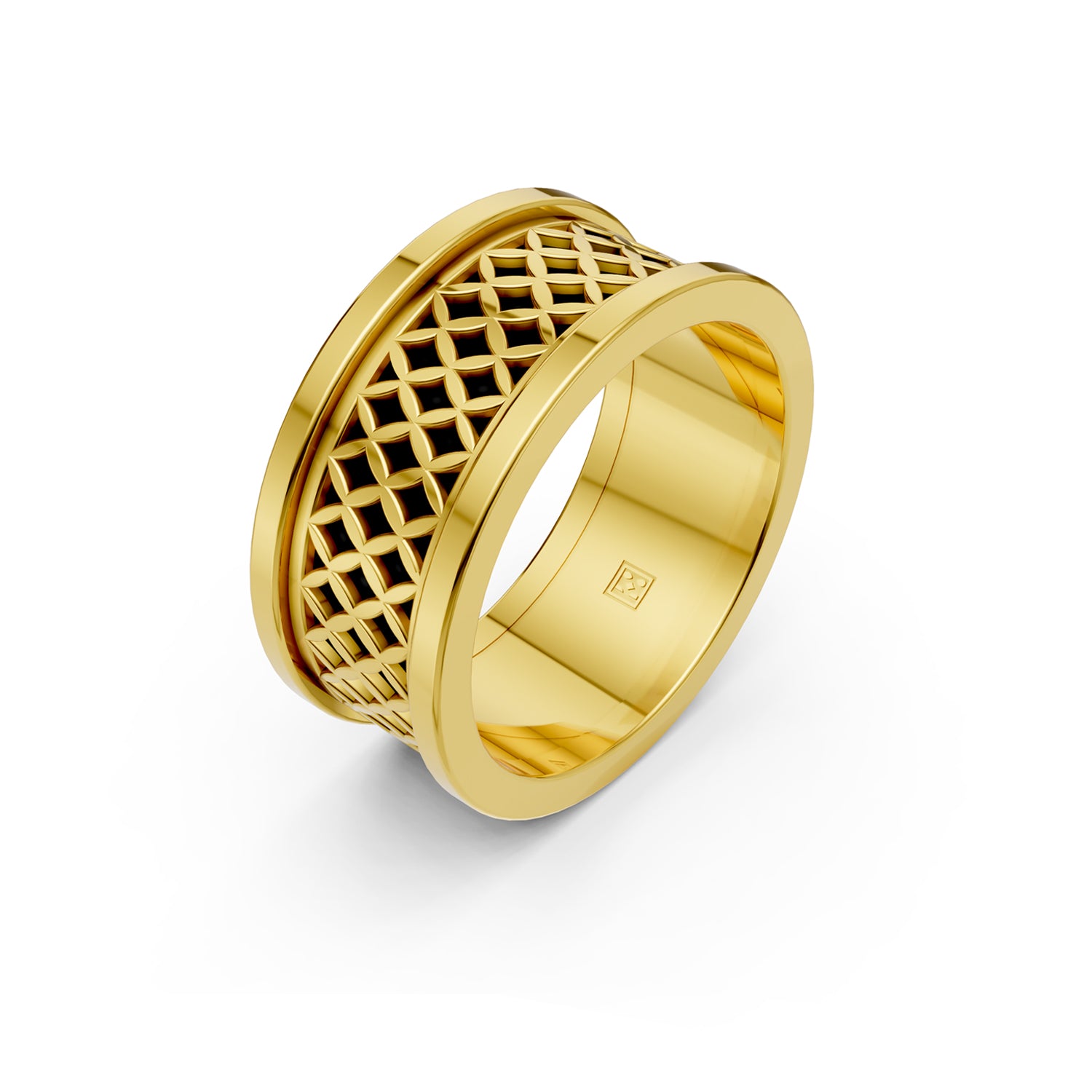 Modern, timeless, luxury designer wedding band in yellow gold. Unisex design for men, women and LBGTQ members. Made in Canada. Alliance en or fabriquée à Montreal. Par K8.