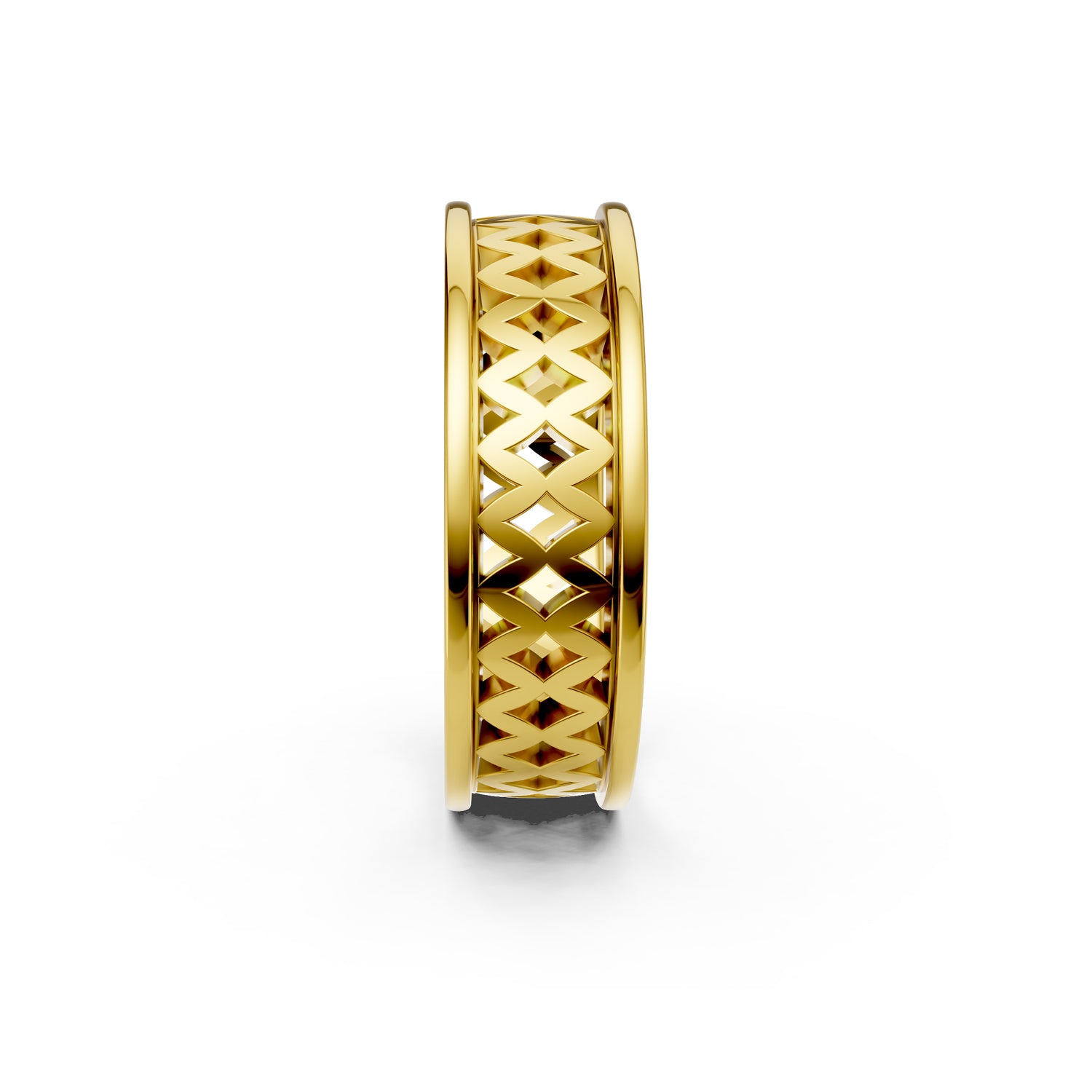 Modern, timeless, luxury designer wedding band in yellow gold. Unisex design for men, women and LBGTQ members. Made in Canada. Alliance en or fabriquée à Montreal. Par K8.