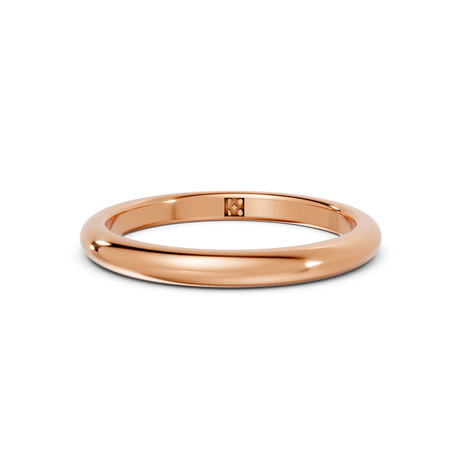 Narrow wedding band in roosegold Unisex design for men, women and LBGTQ members. Made in Canada. Alliance en or fabriquée à Montreal. Par K8.