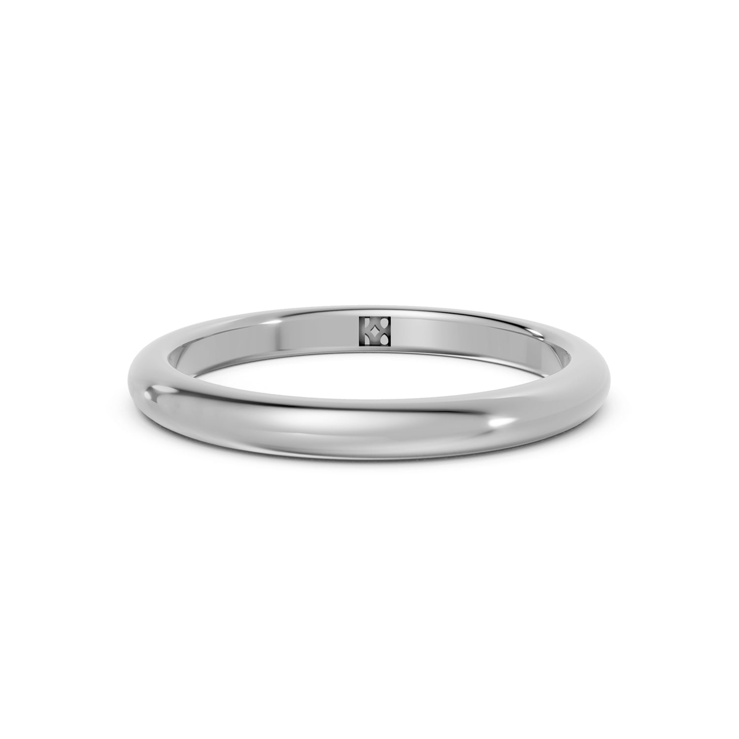 Narrow wedding band in platinum and white gold Unisex design for men, women and LBGTQ members. Made in Canada. Alliance en or fabriquée à Montreal. Par K8.