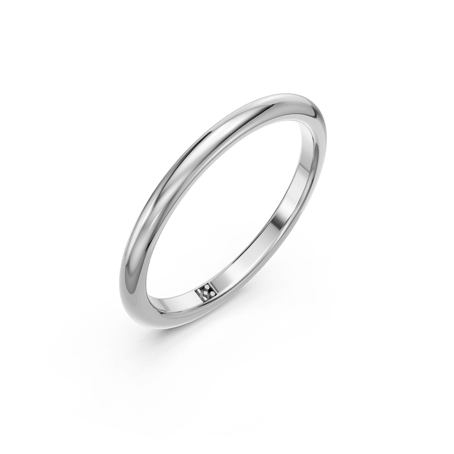 Narrow wedding band in platinum and white gold Unisex design for men, women and LBGTQ members. Made in Canada. Alliance en or fabriquée à Montreal. Par K8.