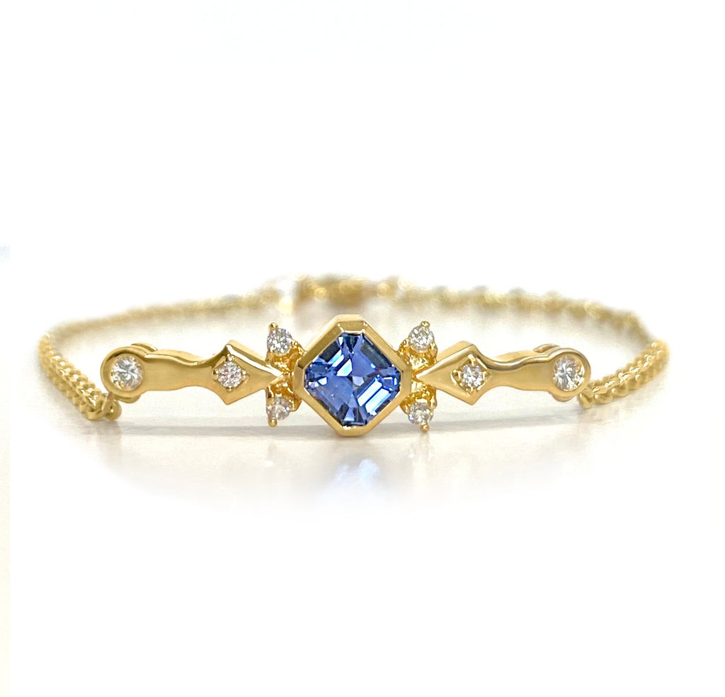 18K Blue Skies Ceylon Sapphire & Diamond Bracelet