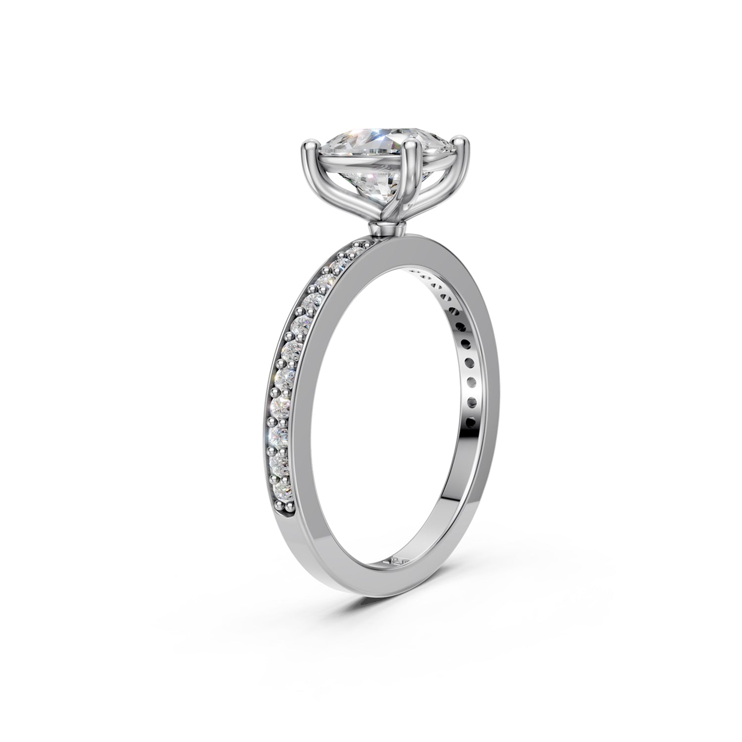 Stunning Gold Solitaire Engagement Ring with Diamond or Gemstone and narrow band in platinum or white gold. Made in Montreal. Contemporary and Classic Design. Perfect for a Millennial Brides /  Marriage Montréal Bague de fiancailles haut de gamme Bijoux Montréal.
