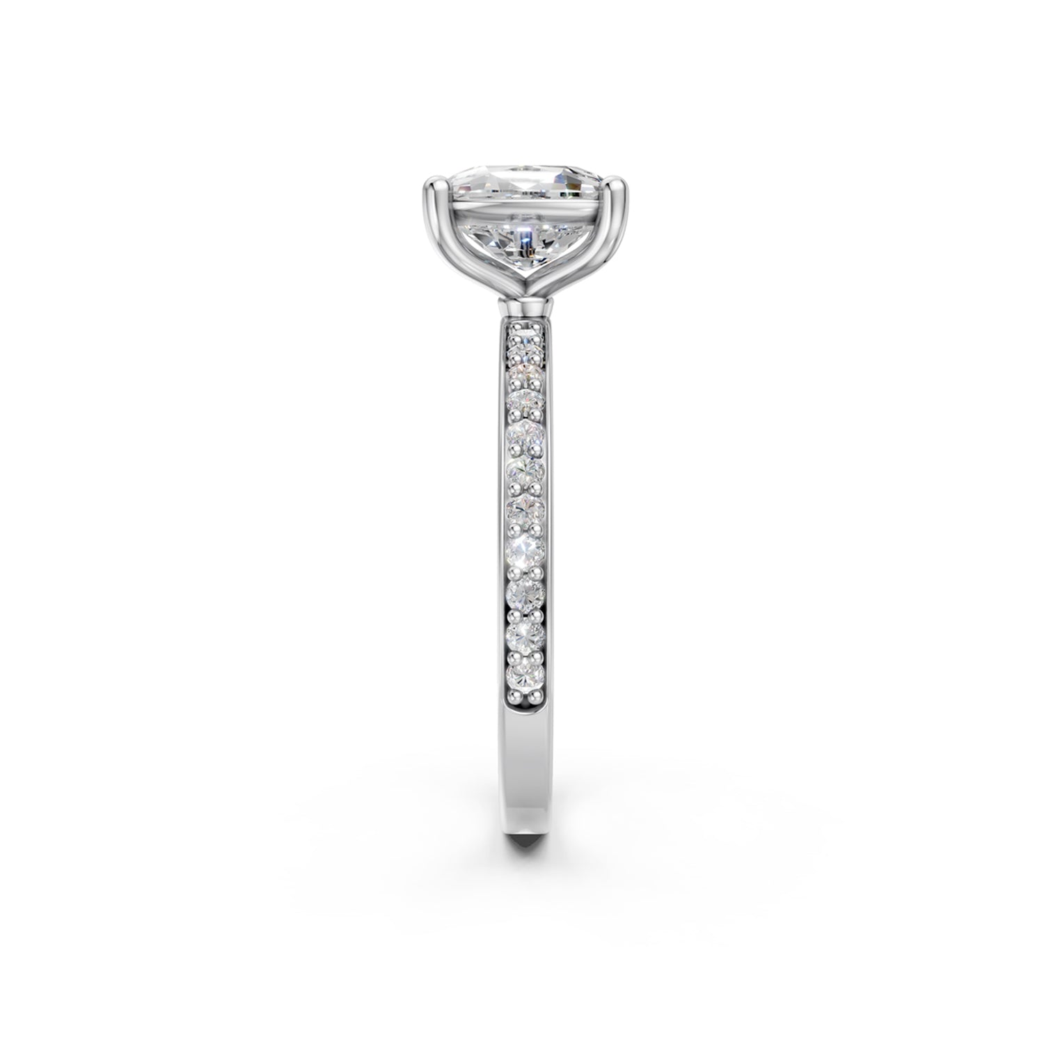 Stunning Gold Solitaire Engagement Ring with Diamond or Gemstone and narrow band in platinum or white gold. Made in Montreal. Contemporary and Classic Design. Perfect for a Millennial Brides /  Marriage Montréal Bague de fiancailles haut de gamme Bijoux Montréal.