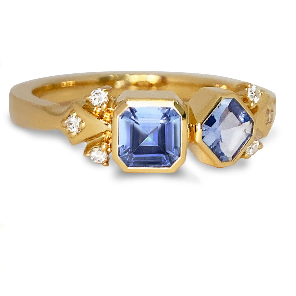 18K Gold Toi & Moi Sapphire Ring