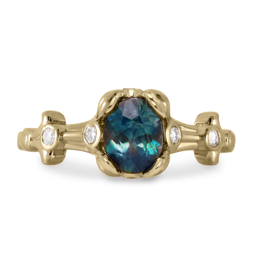 18K Yellow Gold Ring with Australian Sapphire