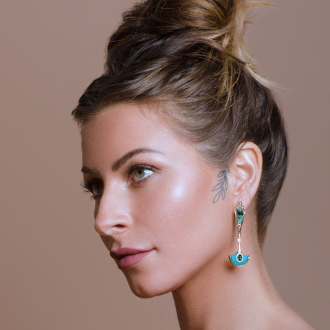 18K Gold & Boulder Opal Statement Earrings