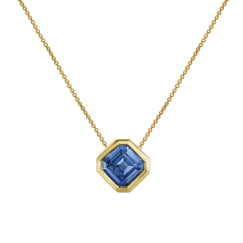 18k Yellow Gold Blue Sapphire and Diamond Necklace – Springer's