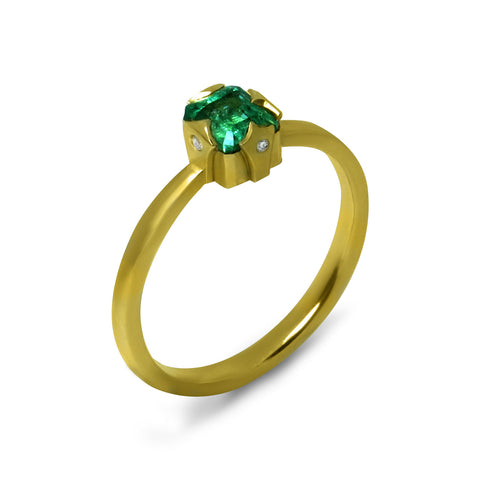 Emerald Stacking Ring in 18K