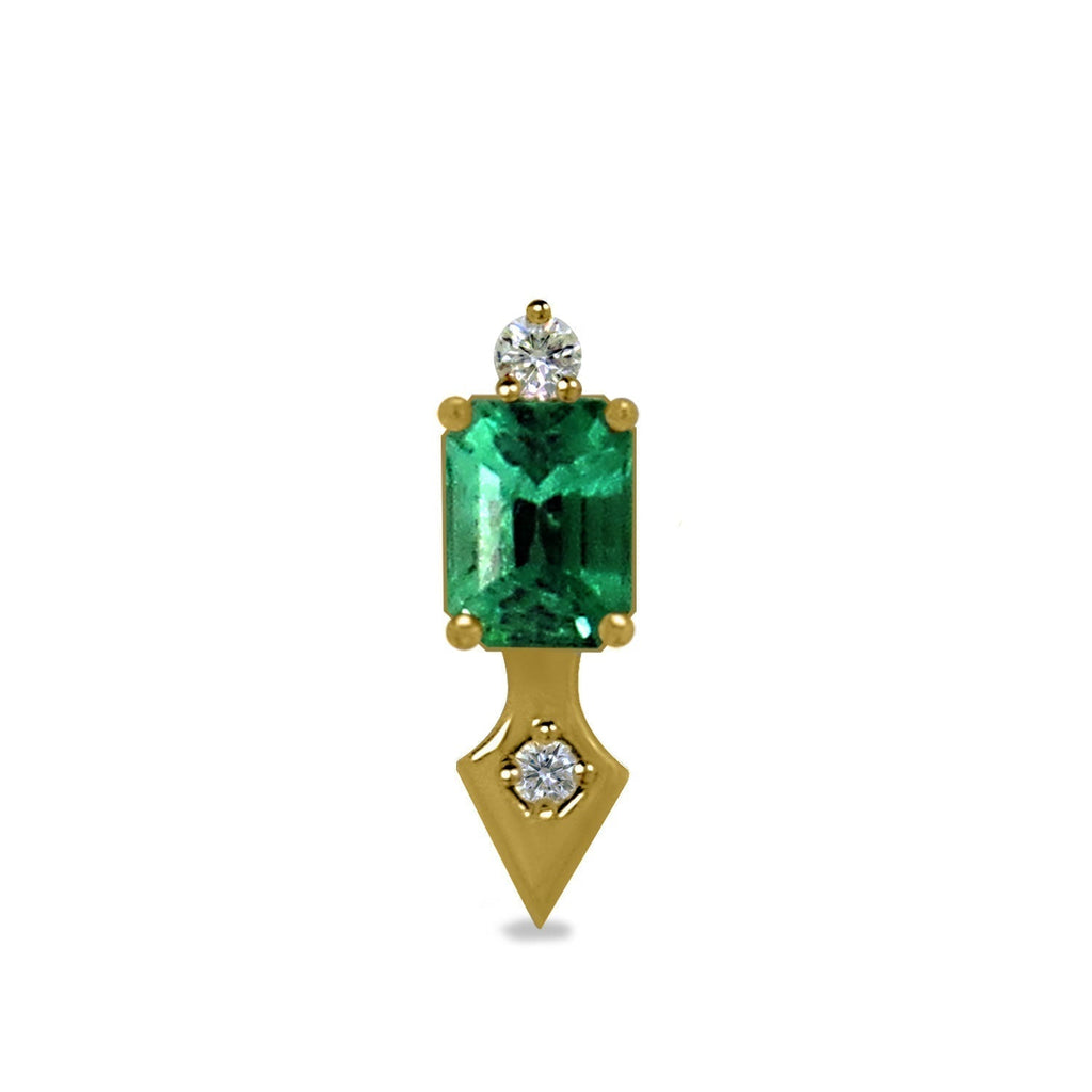 Emerald Single Stud in 18K