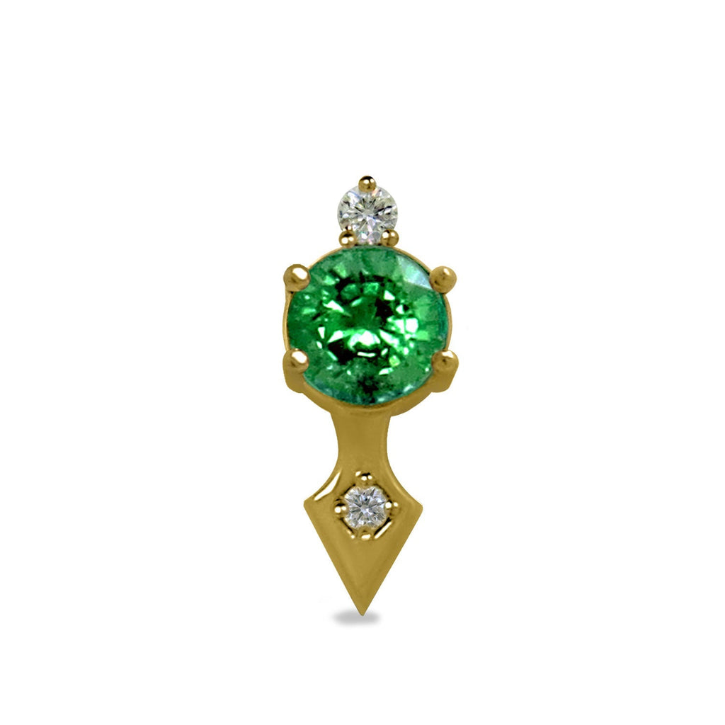 Emerald Single Stud in 18K