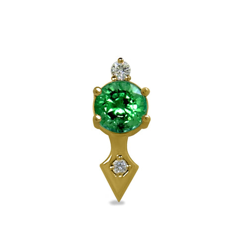 Emerald Single Stud in 18K